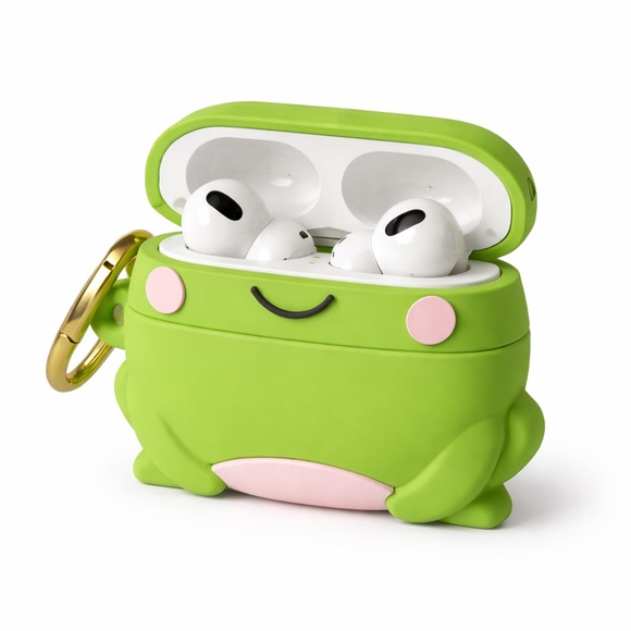 Heyday Green Frog Earbud Case with Pink Accents - Picture 3 of 4